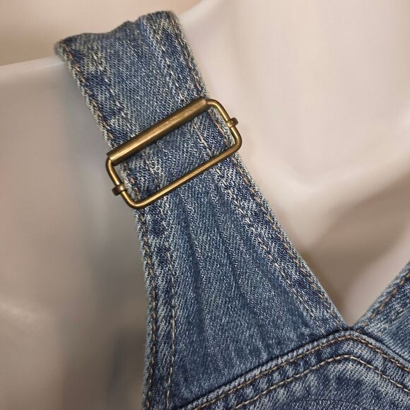 Abercrombie & Fitch Ripped Denim Jean Overalls Size XS - Picture 10 of 13